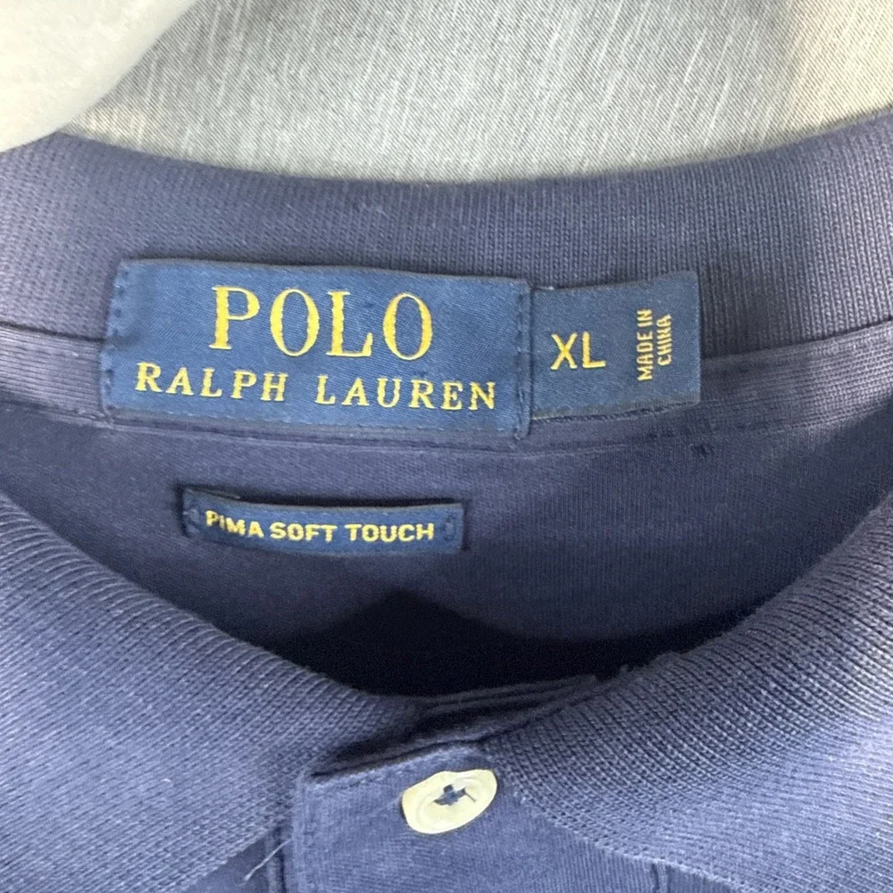 Polo Ralph Lauren Polo Shirt Men Size XL Blue Flesh Pony Pima Soft Touch Cotton